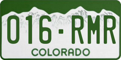 CO license plate 016RMR