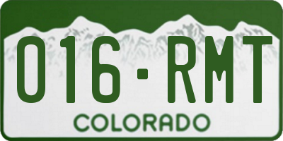 CO license plate 016RMT