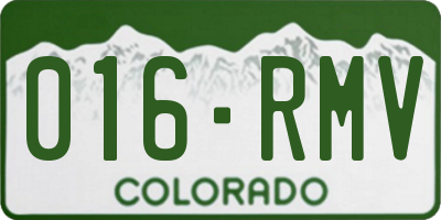 CO license plate 016RMV