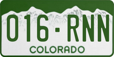 CO license plate 016RNN