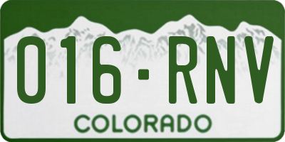 CO license plate 016RNV