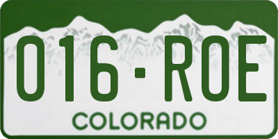 CO license plate 016ROE
