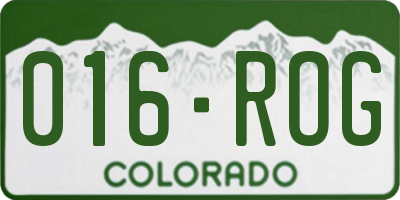 CO license plate 016ROG