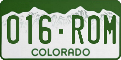 CO license plate 016ROM