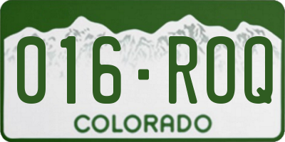 CO license plate 016ROQ