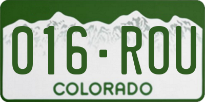 CO license plate 016ROU