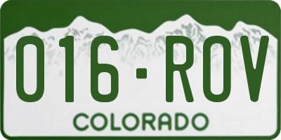 CO license plate 016ROV