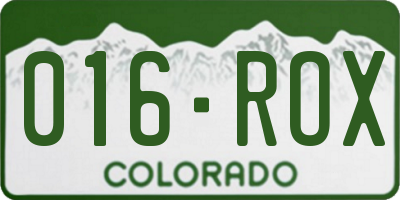 CO license plate 016ROX