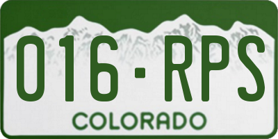 CO license plate 016RPS