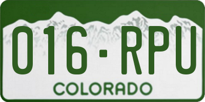CO license plate 016RPU