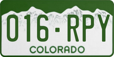 CO license plate 016RPY
