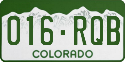 CO license plate 016RQB