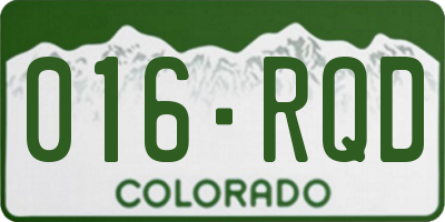 CO license plate 016RQD