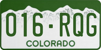 CO license plate 016RQG