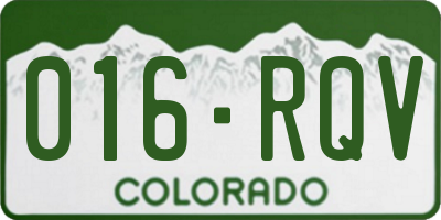 CO license plate 016RQV