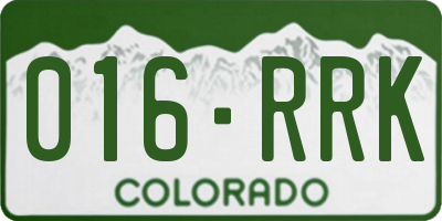 CO license plate 016RRK