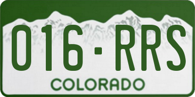 CO license plate 016RRS