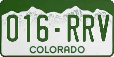 CO license plate 016RRV