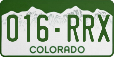 CO license plate 016RRX