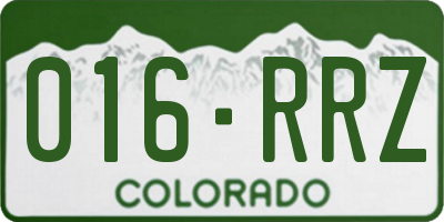CO license plate 016RRZ