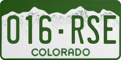 CO license plate 016RSE