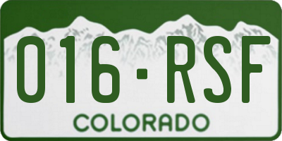 CO license plate 016RSF