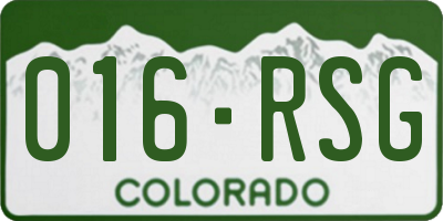 CO license plate 016RSG