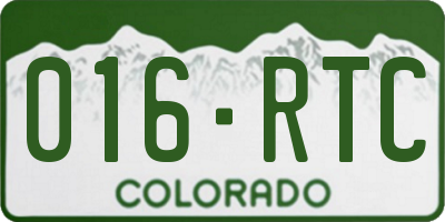 CO license plate 016RTC