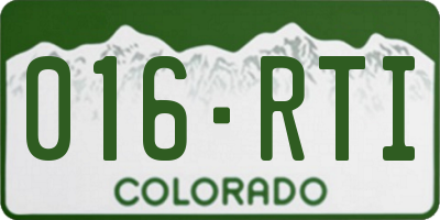 CO license plate 016RTI