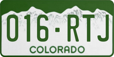CO license plate 016RTJ