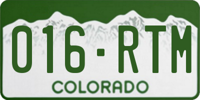 CO license plate 016RTM