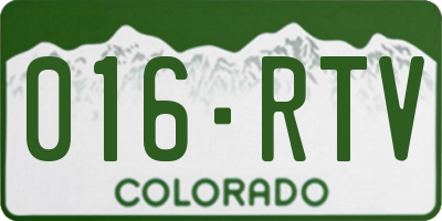 CO license plate 016RTV