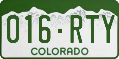 CO license plate 016RTY