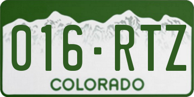 CO license plate 016RTZ