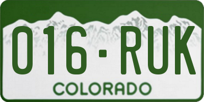 CO license plate 016RUK