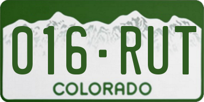 CO license plate 016RUT