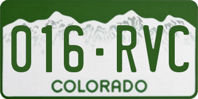 CO license plate 016RVC