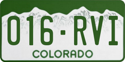 CO license plate 016RVI