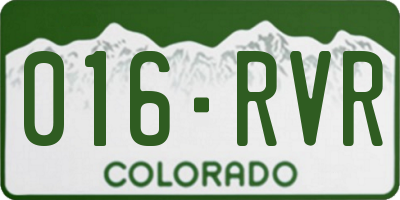 CO license plate 016RVR