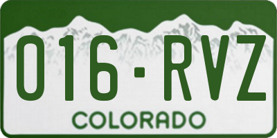 CO license plate 016RVZ