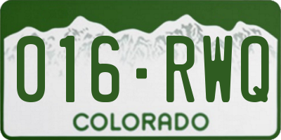 CO license plate 016RWQ