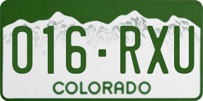 CO license plate 016RXU