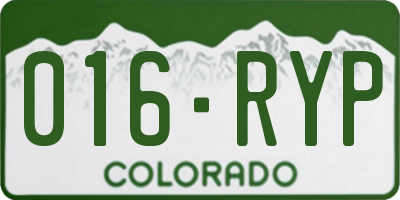 CO license plate 016RYP