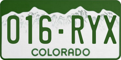 CO license plate 016RYX