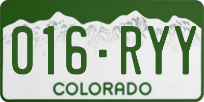 CO license plate 016RYY