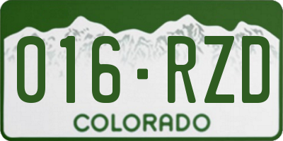 CO license plate 016RZD
