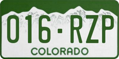 CO license plate 016RZP