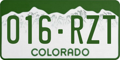 CO license plate 016RZT