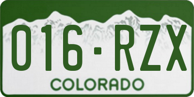 CO license plate 016RZX