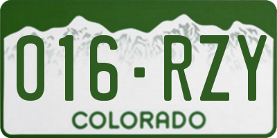 CO license plate 016RZY
